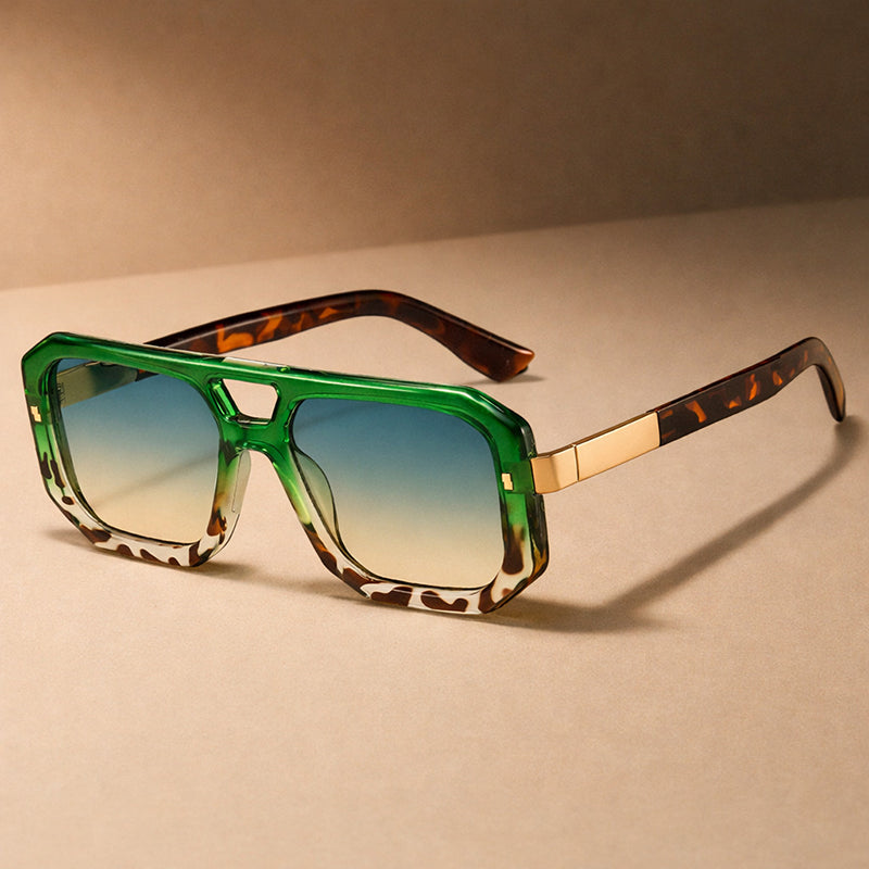 Double Bridge Geometric Sunglasses | Statement Style