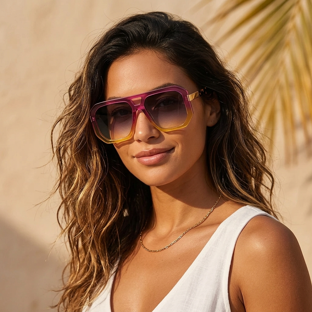 Double Bridge Geometric Sunglasses | Statement Style