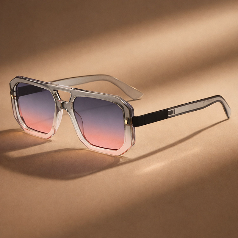 Double Bridge Geometric Sunglasses | Statement Style