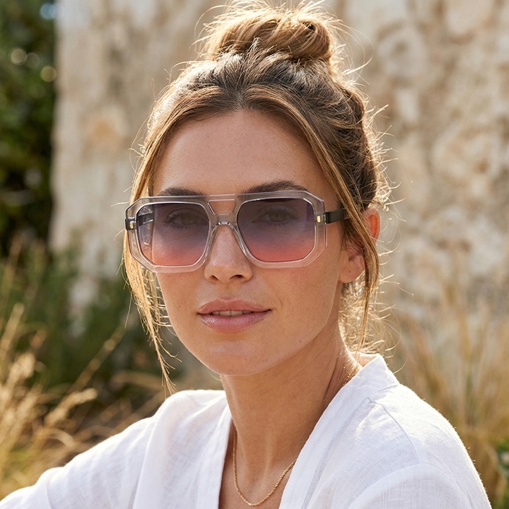 Double Bridge Geometric Sunglasses | Statement Style
