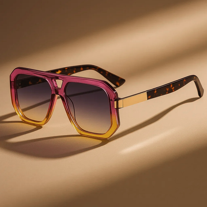 Double Bridge Geometric Sunglasses | Statement Style