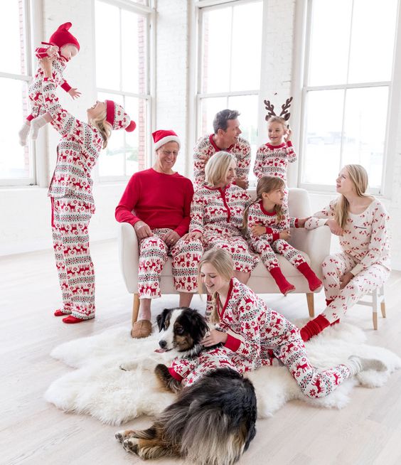 Family Matching Christmas Pyjamas 2 Piece Set | Reindeer Print