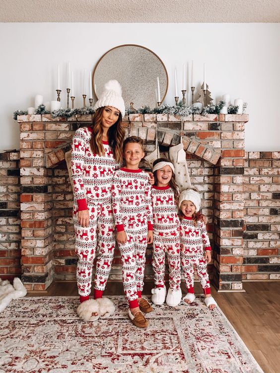 Family Matching Christmas Pyjamas 2 Piece Set | Reindeer Print