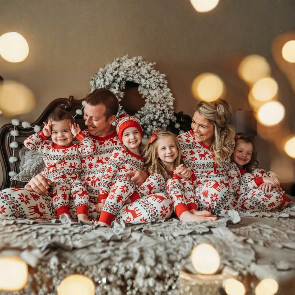 Family Matching Christmas Pyjamas 2 Piece Set | Reindeer Print