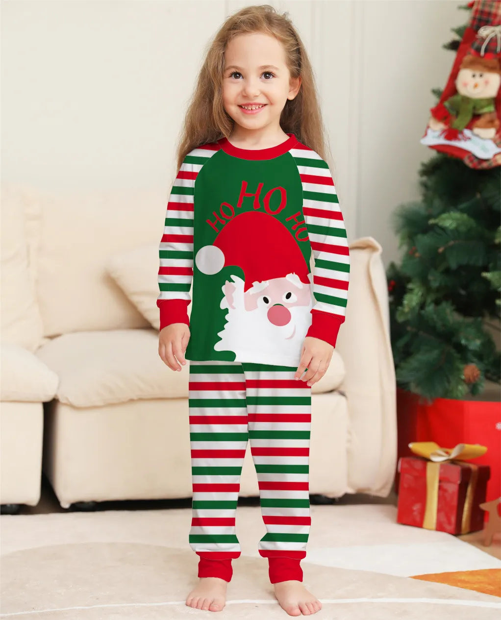 Family Matching Christmas Pyjamas 2 Piece Set | Striped Print