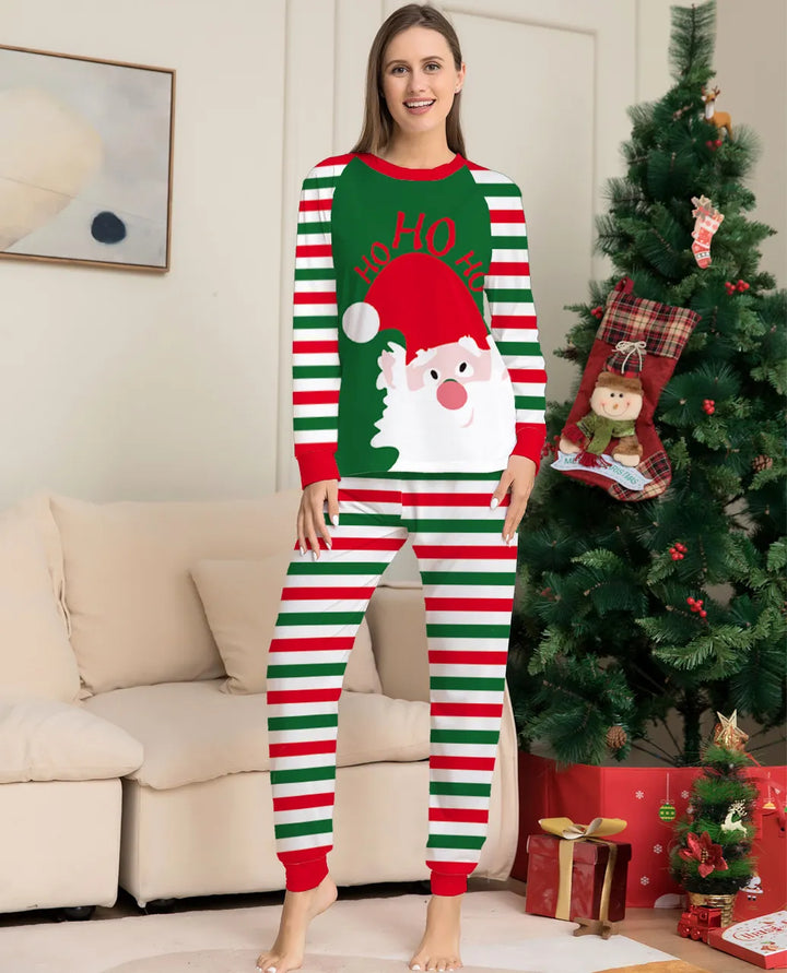 Family Matching Christmas Pyjamas 2 Piece Set | Striped Print