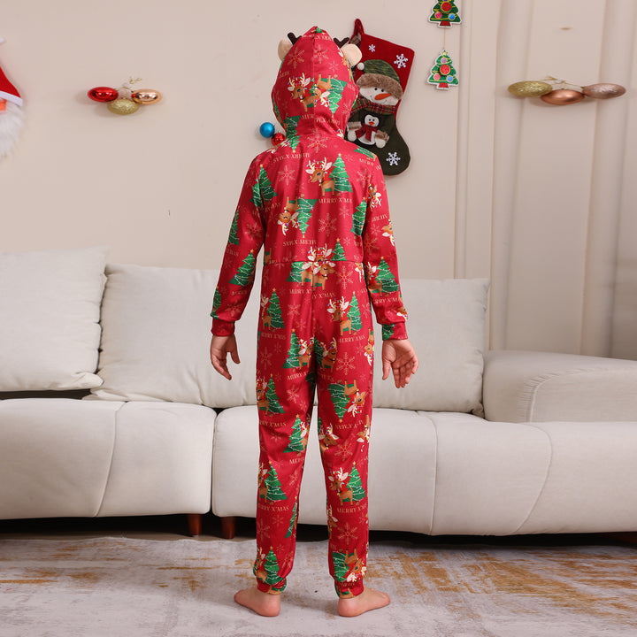 Family Matching Christmas Pyjamas Hooded | Reindeer Print