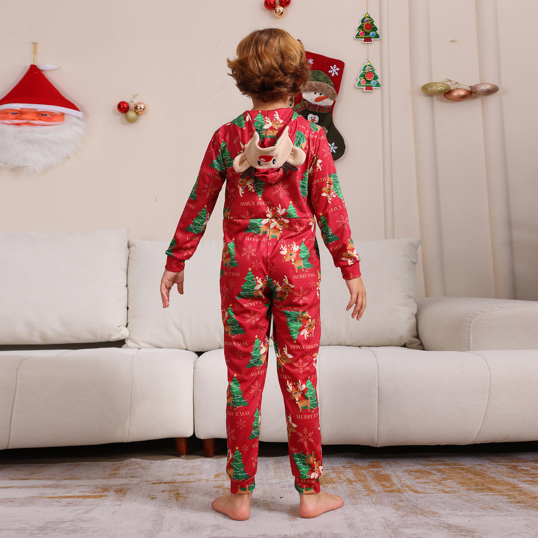 Family Matching Christmas Pyjamas Hooded | Reindeer Print