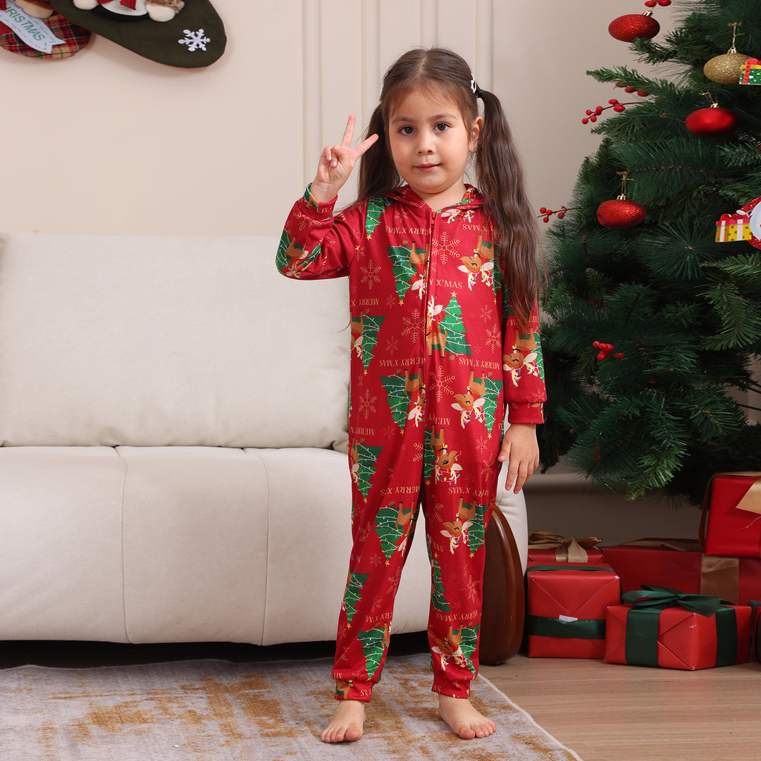 Family Matching Christmas Pyjamas Hooded | Reindeer Print