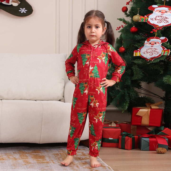 Family Matching Christmas Pyjamas Hooded | Reindeer Print