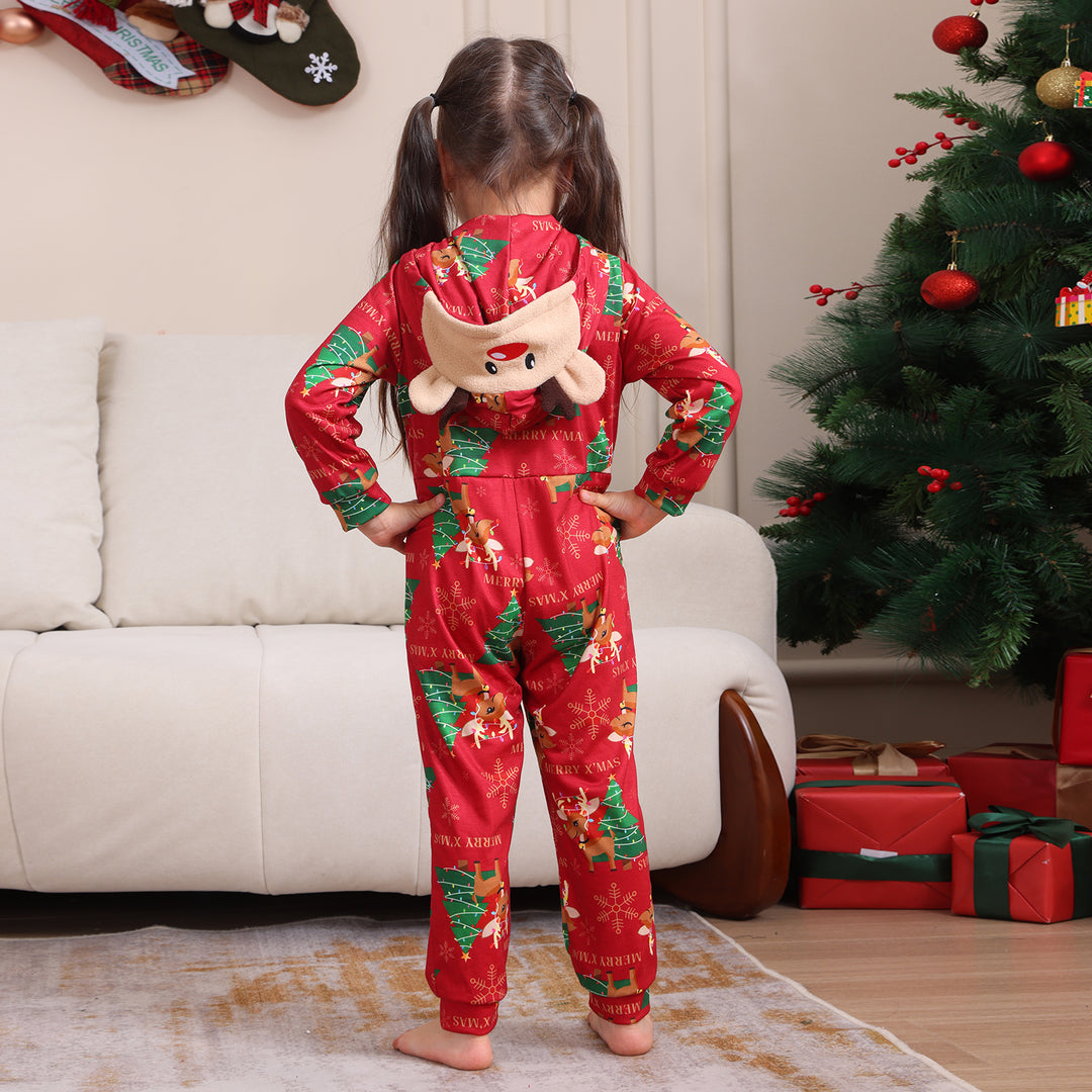 Family Matching Christmas Pyjamas Hooded | Reindeer Print