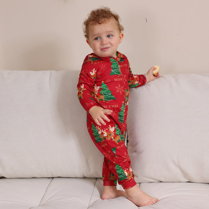 Family Matching Christmas Pyjamas Hooded | Reindeer Print