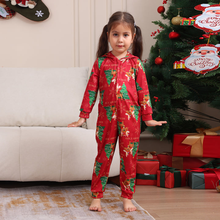 Family Matching Christmas Pyjamas Hooded | Reindeer Print