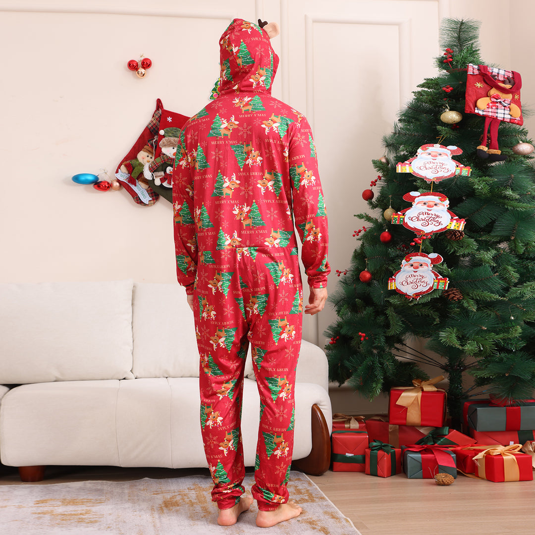 Family Matching Christmas Pyjamas Hooded | Reindeer Print