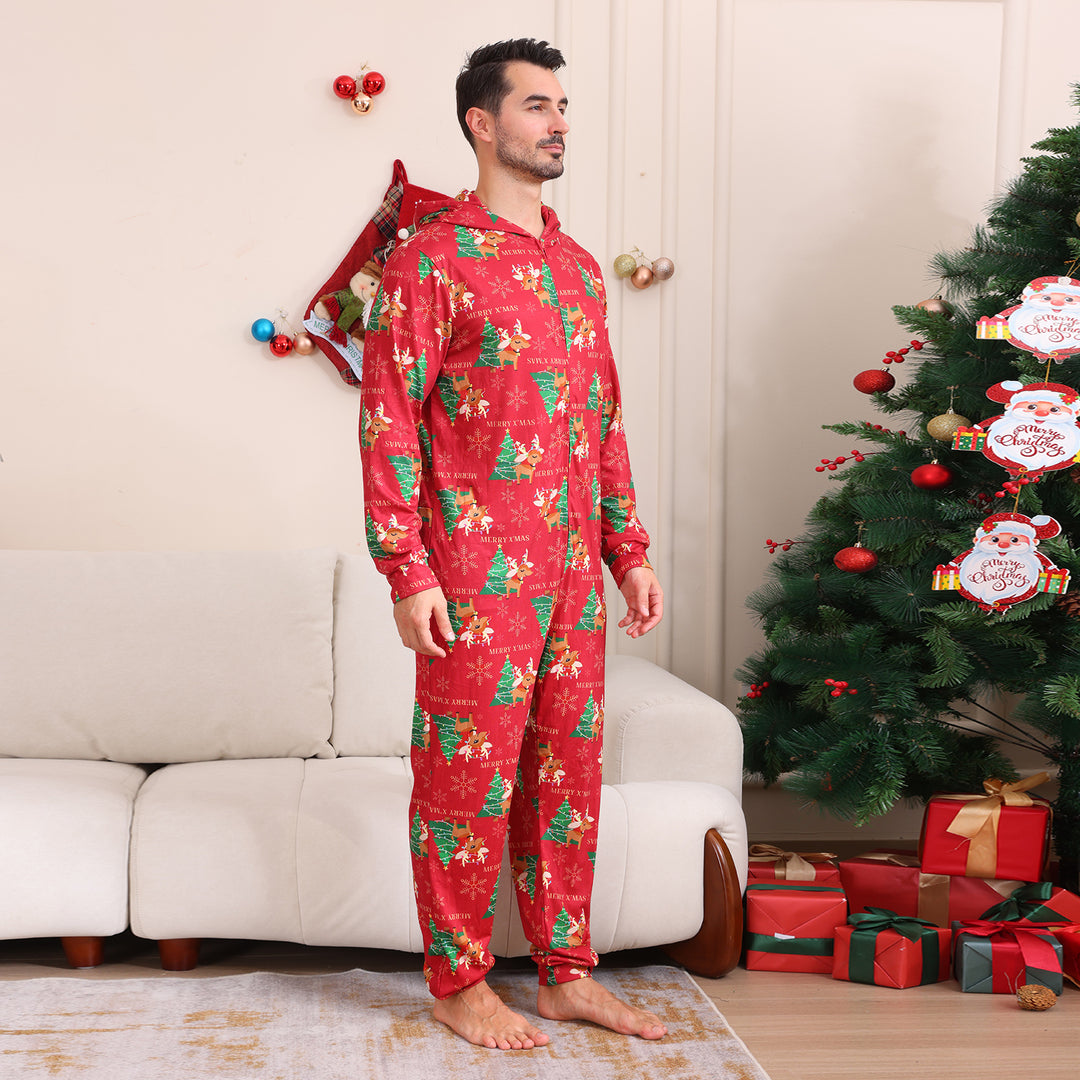 Family Matching Christmas Pyjamas Hooded | Reindeer Print