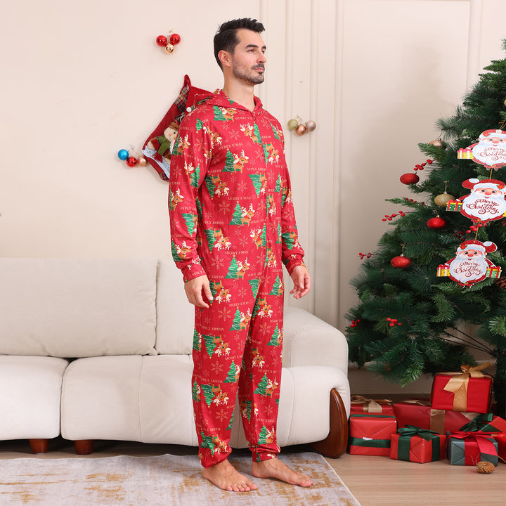 Family Matching Christmas Pyjamas Hooded | Reindeer Print
