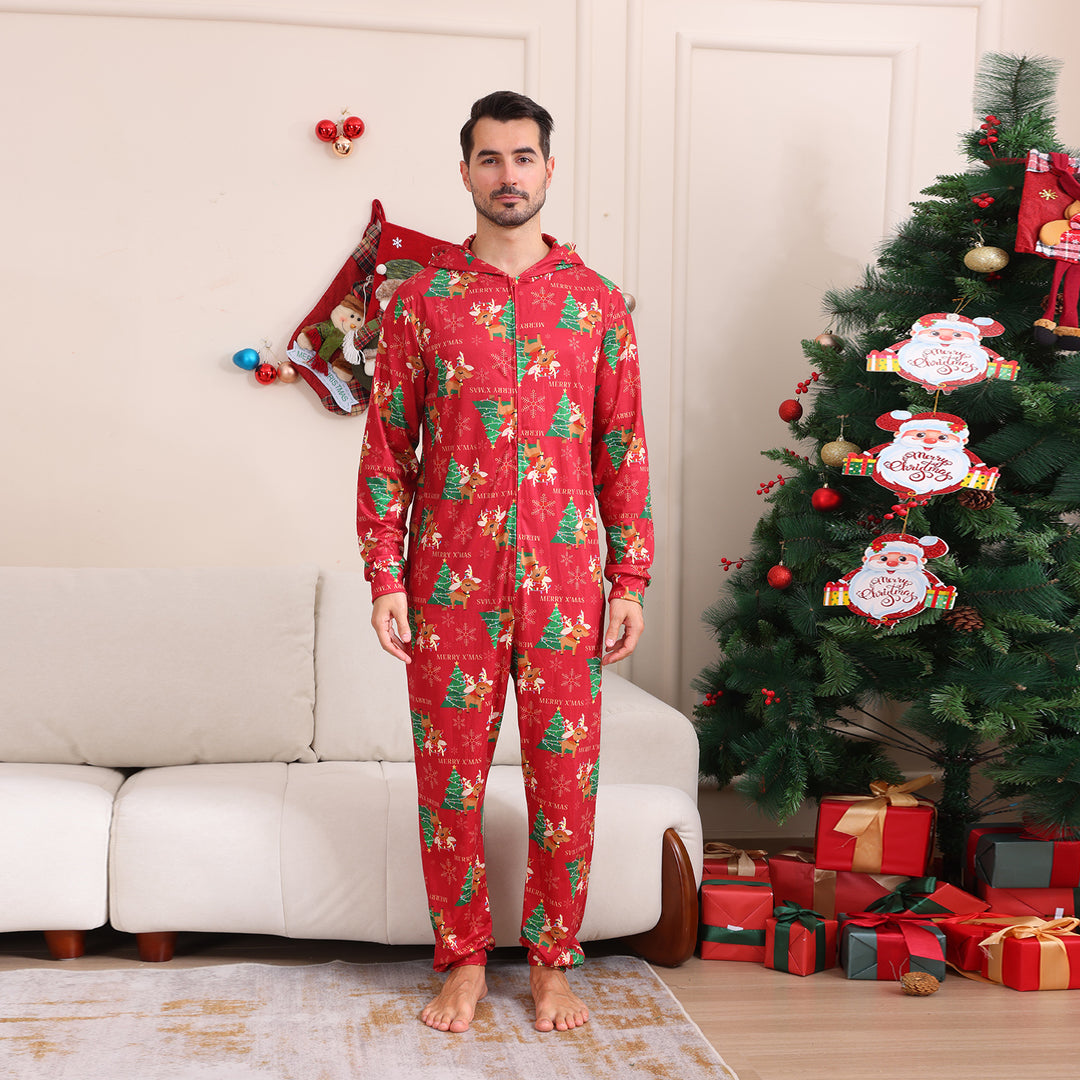Family Matching Christmas Pyjamas Hooded | Reindeer Print