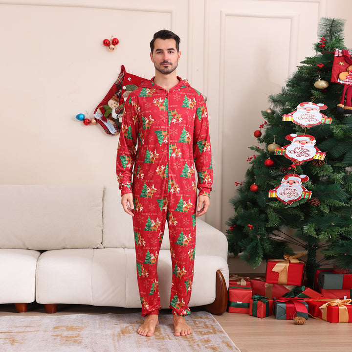 Family Matching Christmas Pyjamas Hooded | Reindeer Print