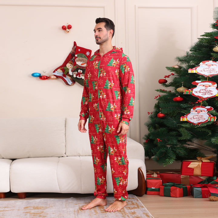 Family Matching Christmas Pyjamas Hooded | Reindeer Print