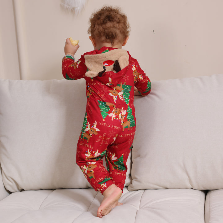 Family Matching Christmas Pyjamas Hooded | Reindeer Print
