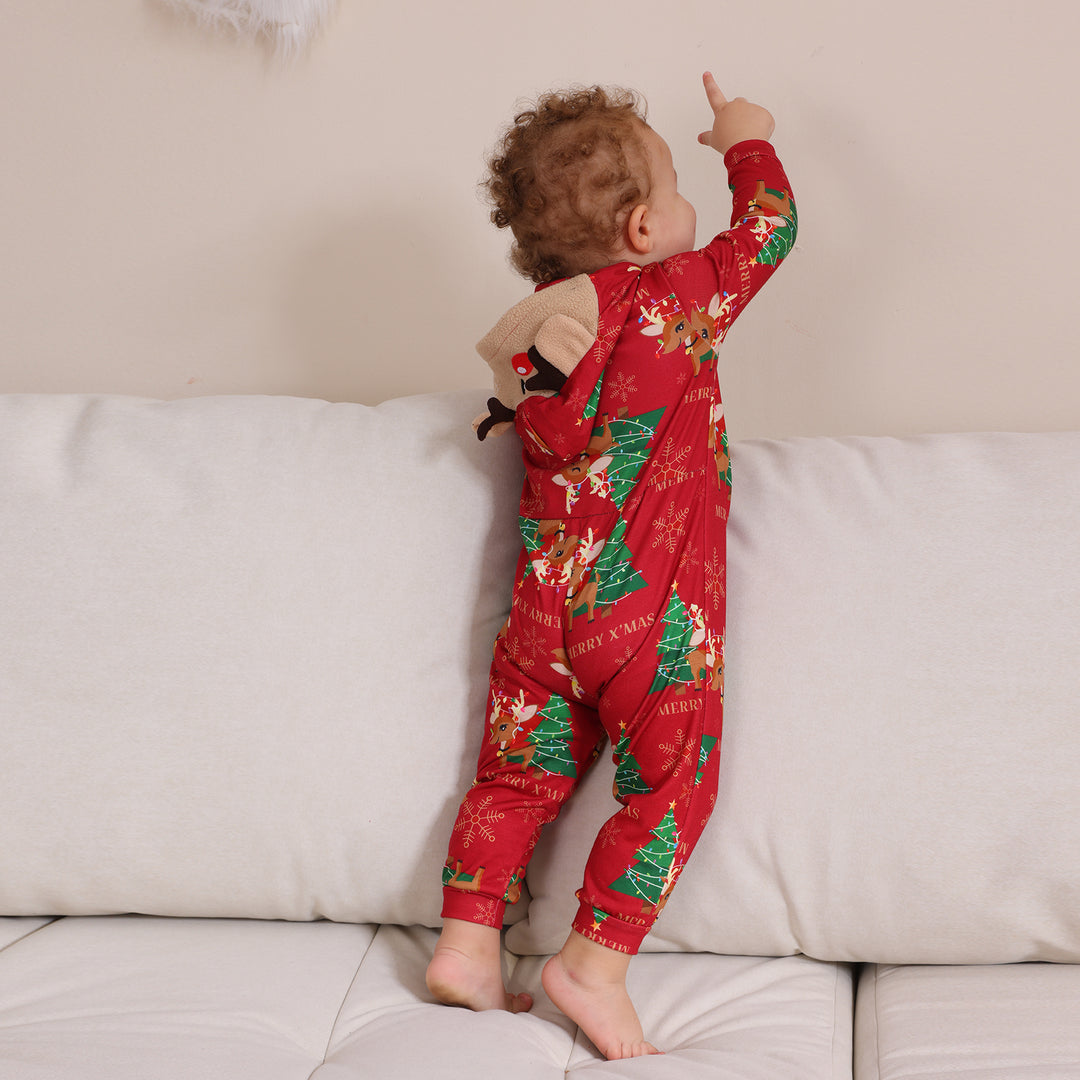 Family Matching Christmas Pyjamas Hooded | Reindeer Print