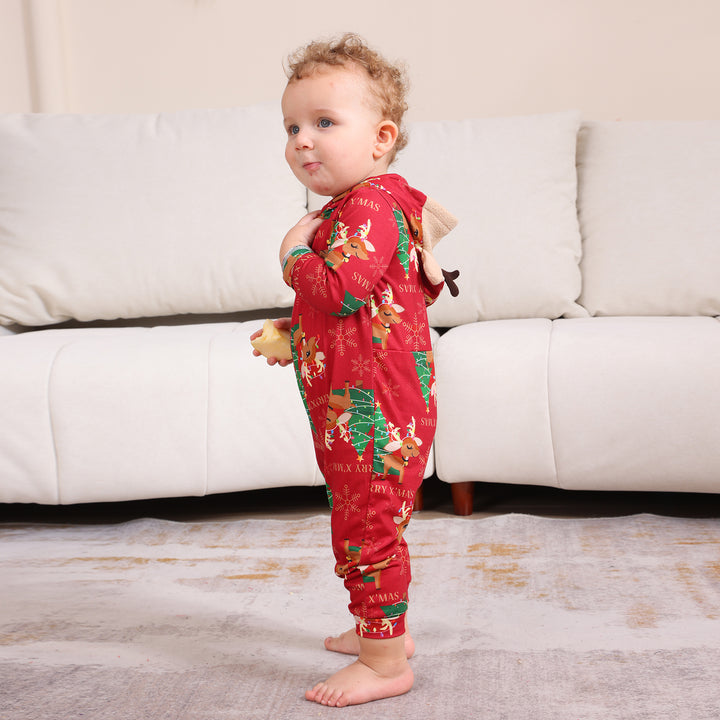 Family Matching Christmas Pyjamas Hooded | Reindeer Print