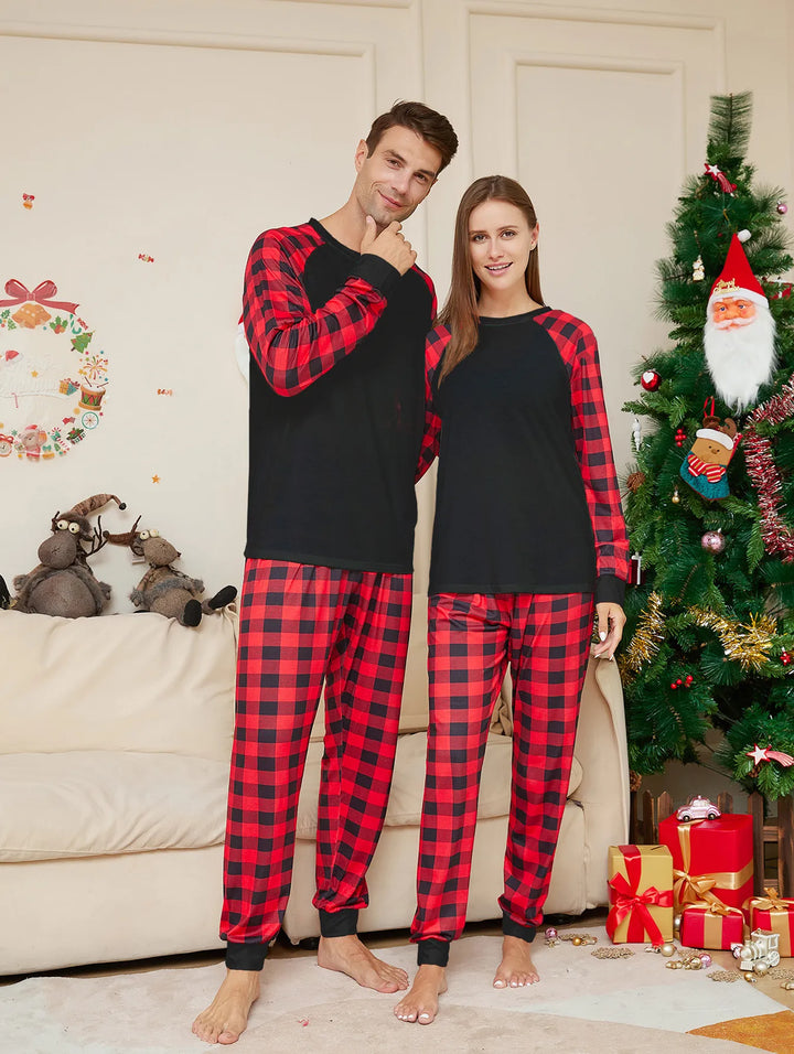 Family Matching Christmas Pyjamas Plaid Set | Raglan Sleeves