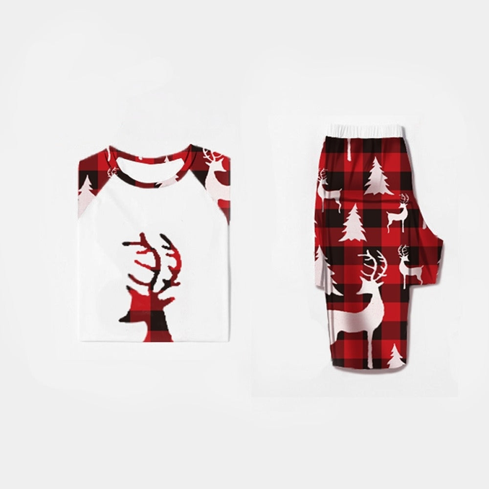 Family Matching Christmas Pyjamas Plaid Set | Reindeer Print
