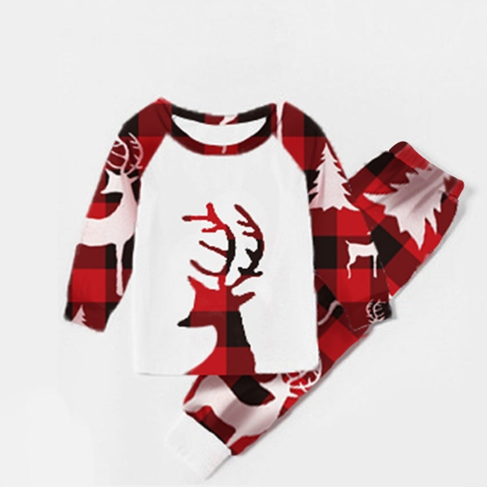 Family Matching Christmas Pyjamas Plaid Set | Reindeer Print