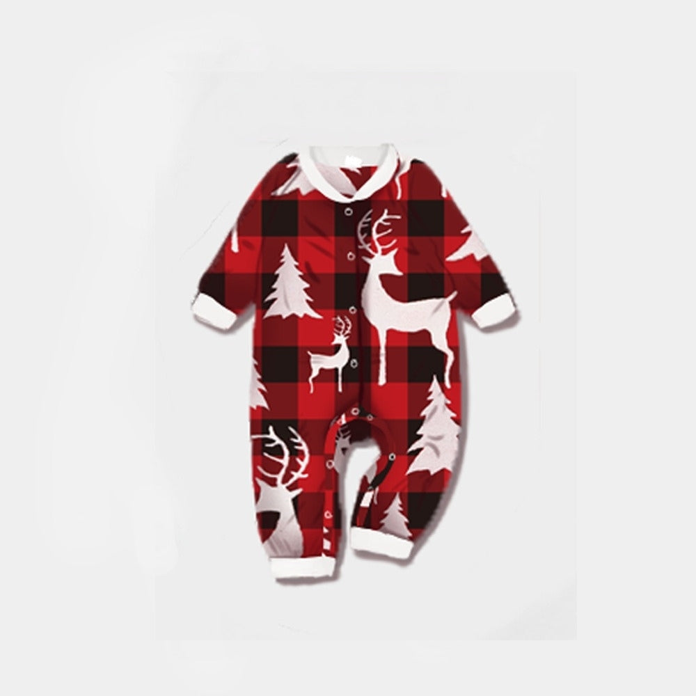 Family Matching Christmas Pyjamas Plaid Set | Reindeer Print