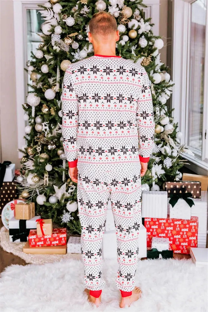 Family Matching Christmas Pyjamas with Snowflake Print | Long Sleeve