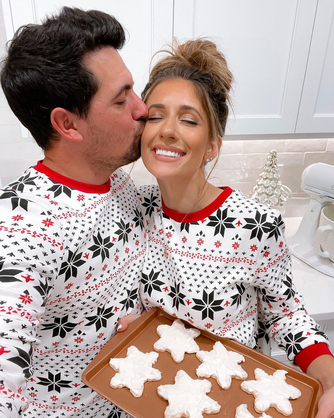 Family Matching Christmas Pyjamas with Snowflake Print | Long Sleeve