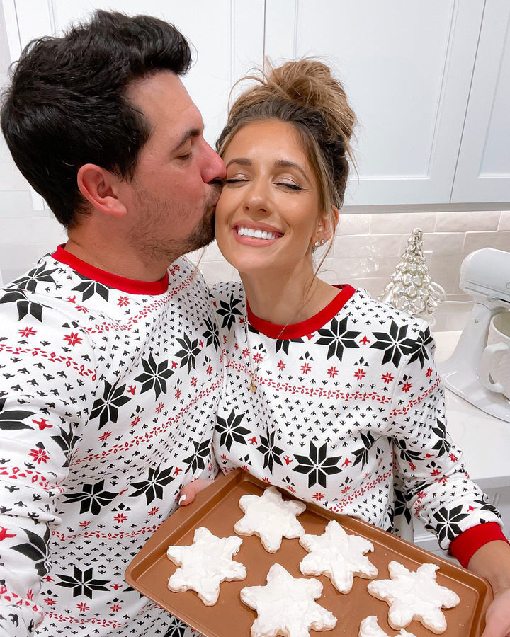 Family Matching Christmas Pyjamas with Snowflake Print | Long Sleeve