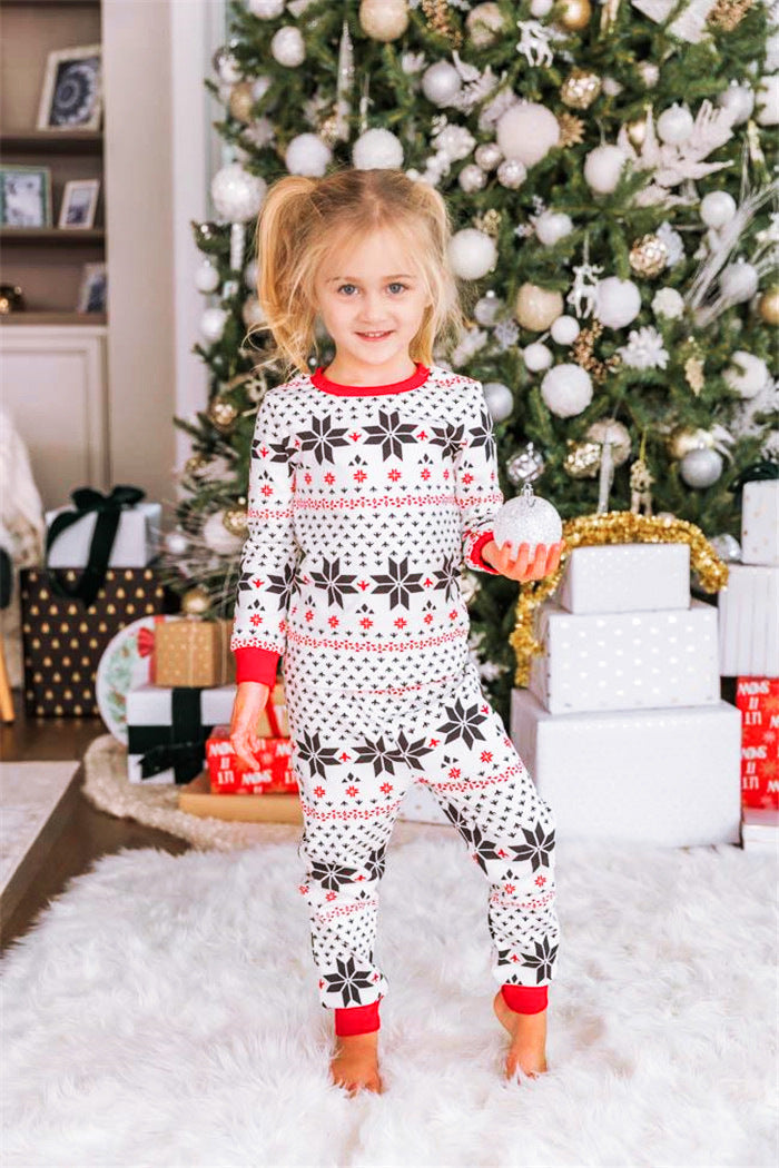 Family Matching Christmas Pyjamas with Snowflake Print | Long Sleeve