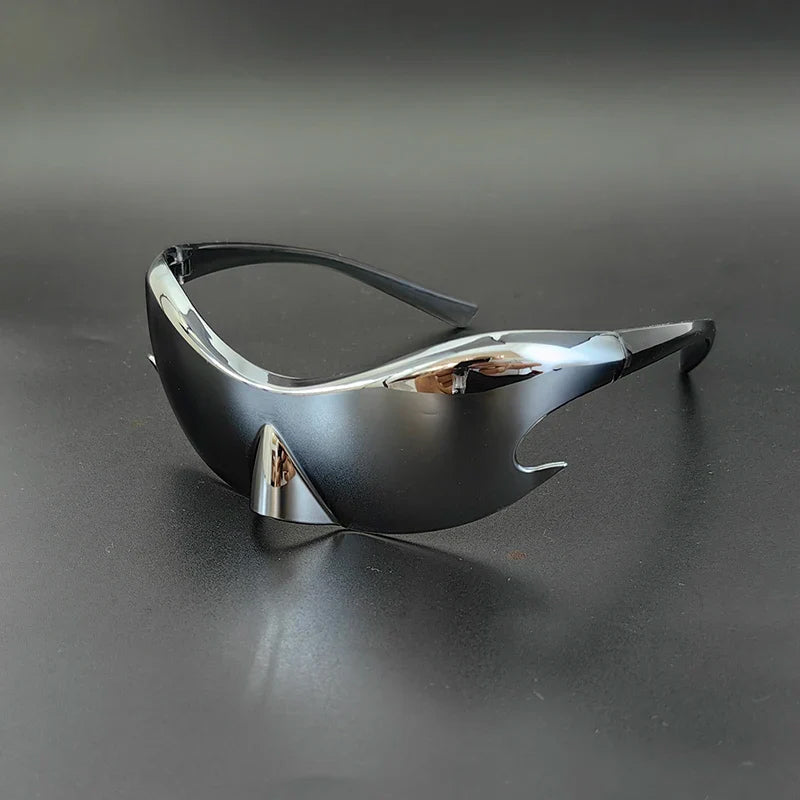 Futuristic Wraparound Sunglasses Rimless | Y2K