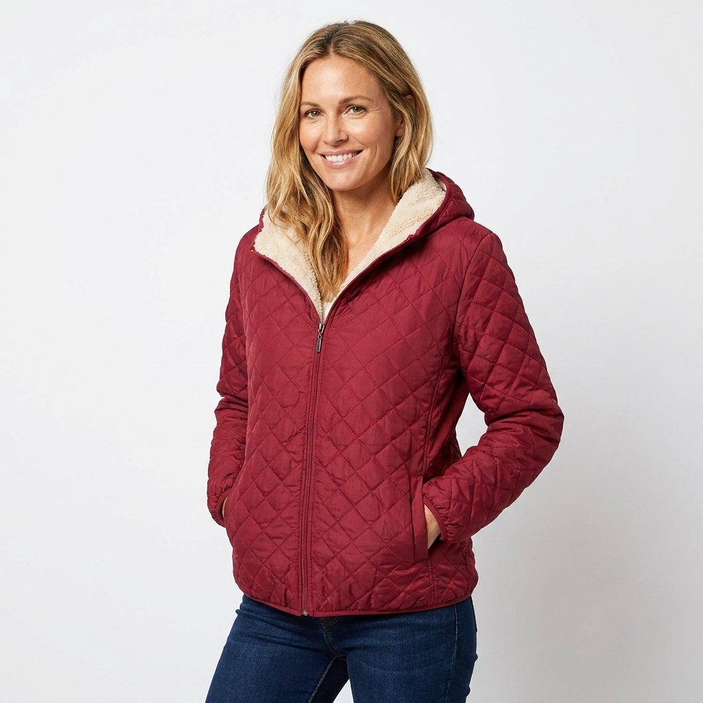 Women's Quilted Jacket with Hood | Zip Up