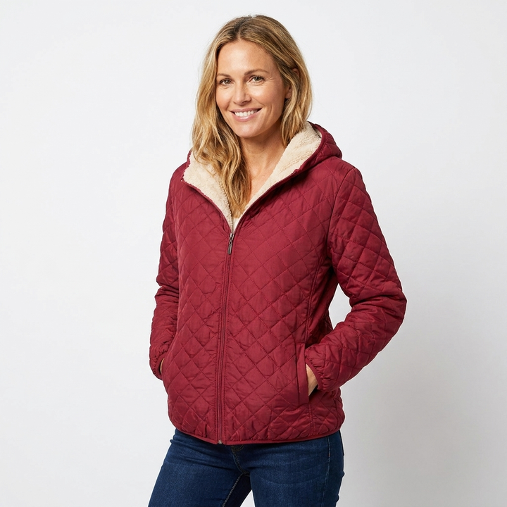 Women's Quilted Jacket with Hood | Zip Up