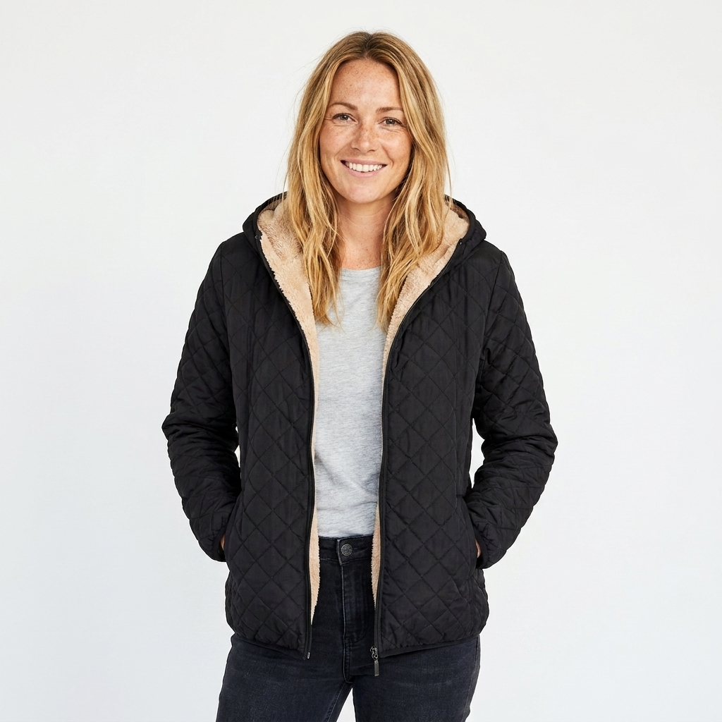 Women's Quilted Jacket with Hood | Zip Up