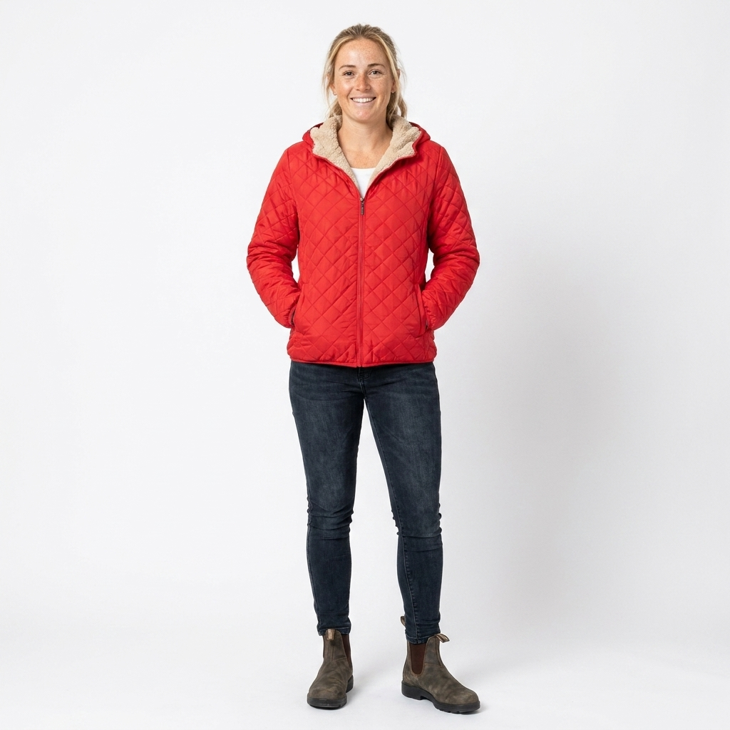 Women's Quilted Jacket with Hood | Zip Up