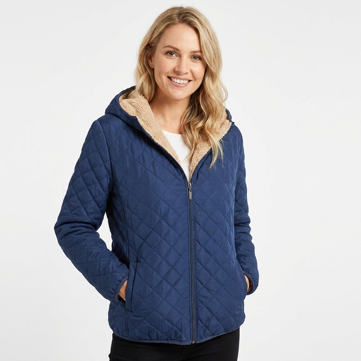 Women's Quilted Jacket with Hood | Zip Up