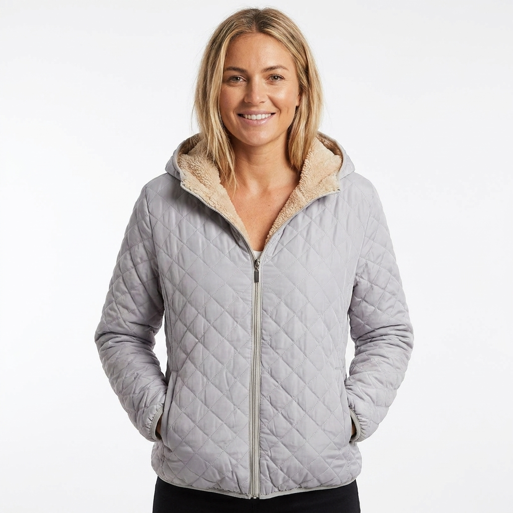 Women's Quilted Jacket with Hood | Zip Up