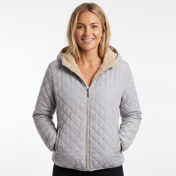 Women's Quilted Jacket with Hood | Zip Up