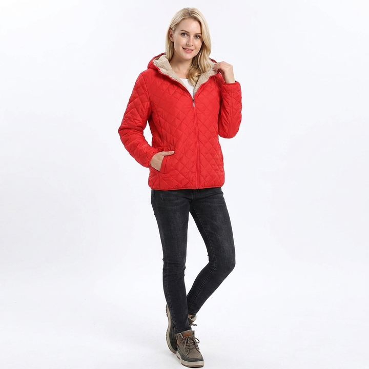 Women's Quilted Jacket with Hood | Zip Up
