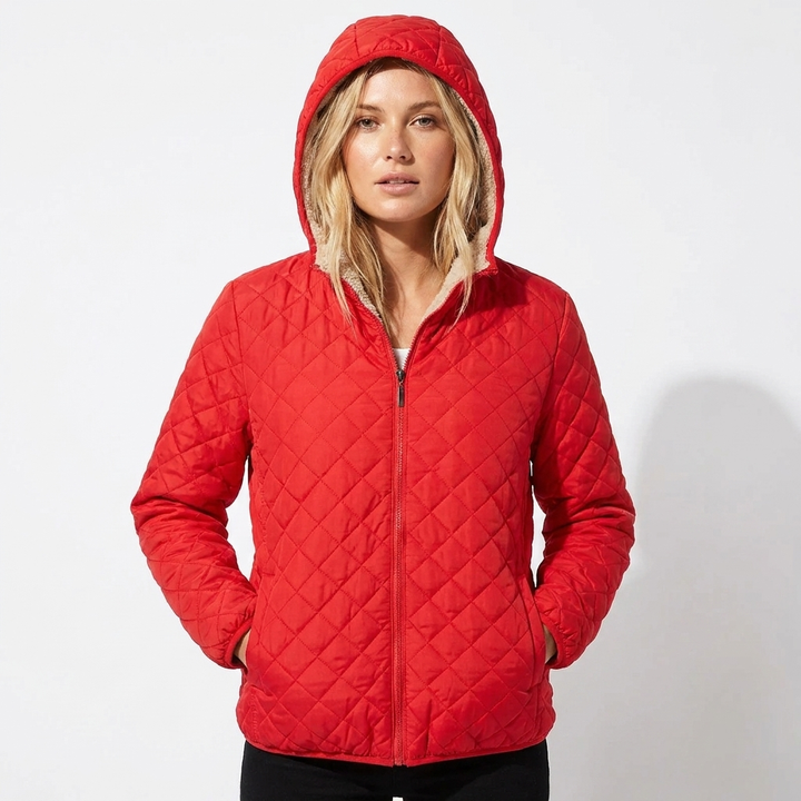 Women's Quilted Jacket with Hood | Zip Up