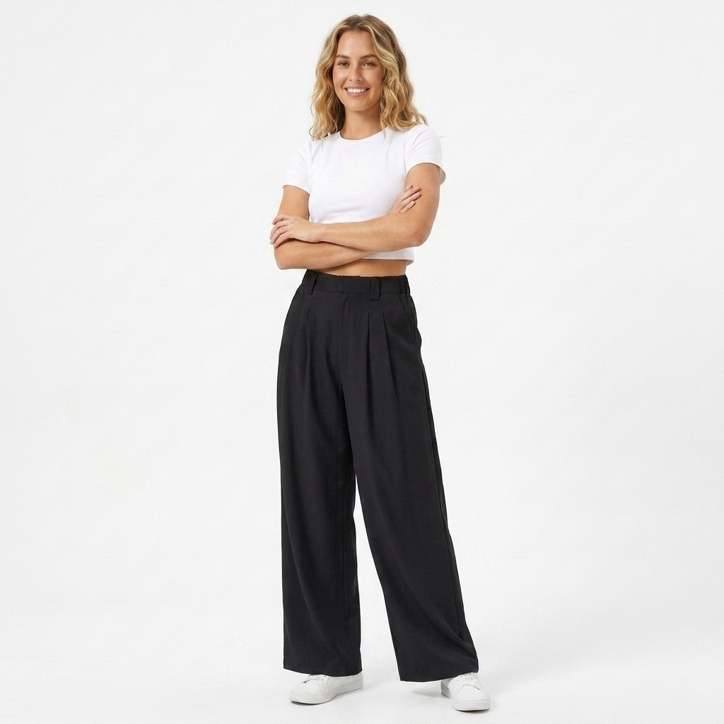 Women's Work Pants Wide Leg Tailored | High-Waisted
