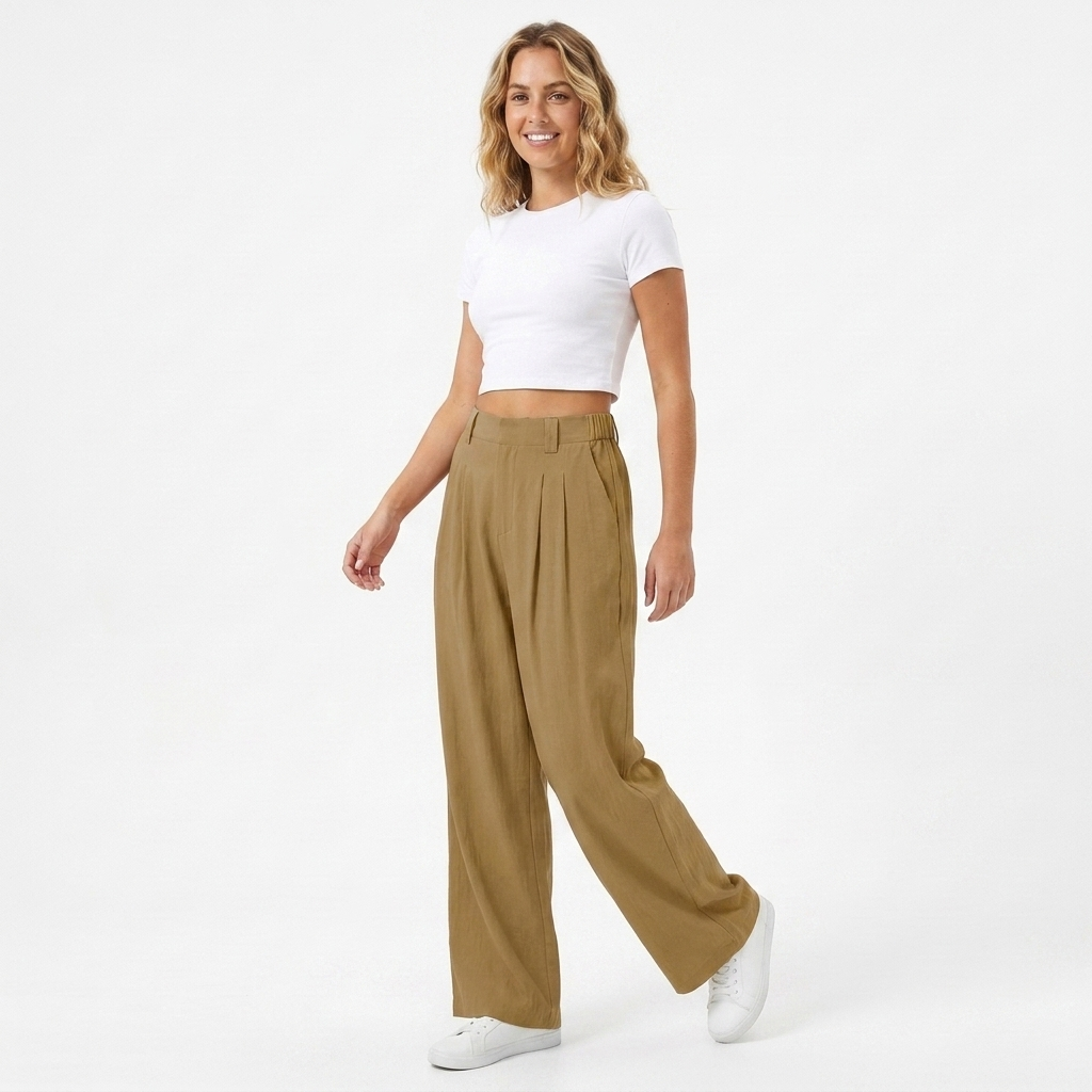 Women's Work Pants Wide Leg Tailored | High-Waisted