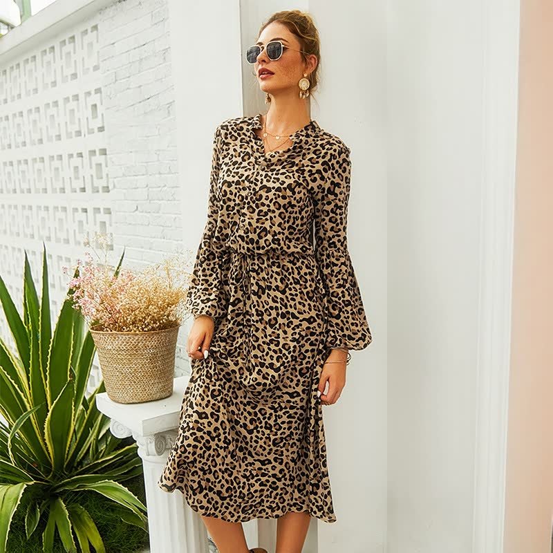 Women's Witchery Dress Midi Leopard Print | Casual