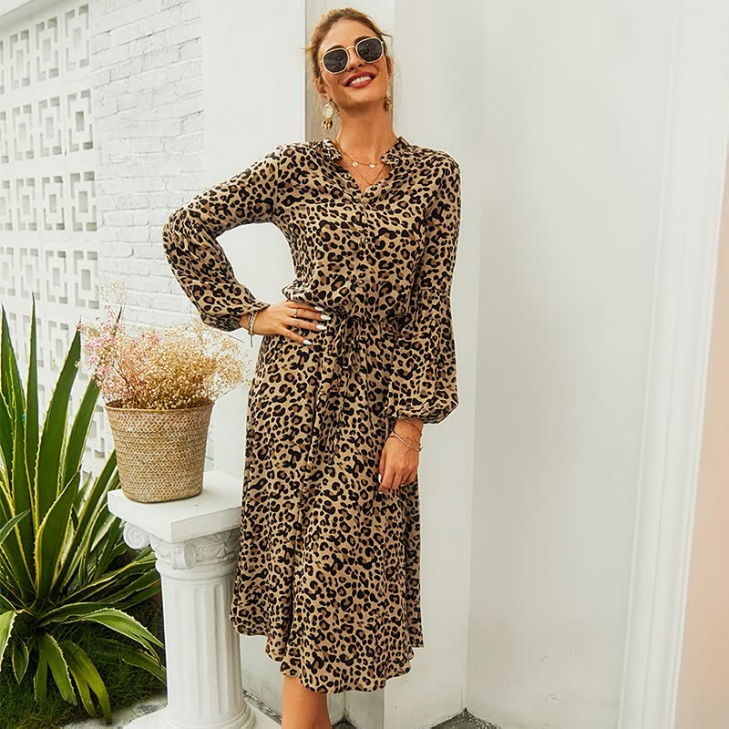 Women's Witchery Dress Midi Leopard Print | Casual