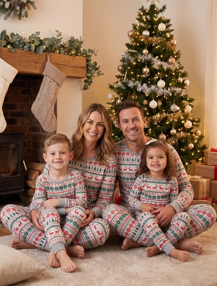 Matching Christmas Pyjamas for Family | Festive Print
