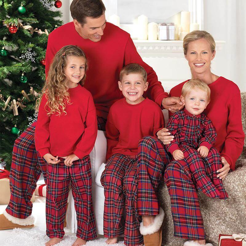 Matching Christmas Pyjamas for Family | Plaid Pants